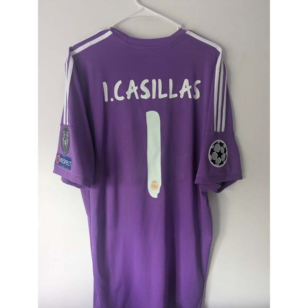 Real Madrid Casillas 2013/14 GK Jersey XL UCL Fully Patched
